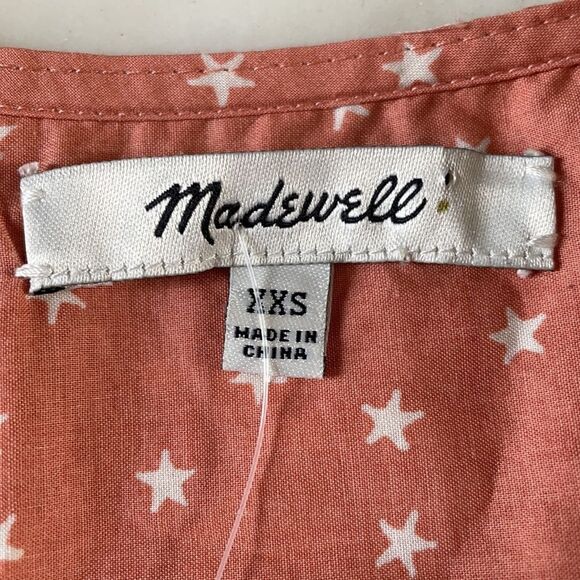 Madewell Crop Wrap Star Print Blouse NWT - Picture 2 of 7